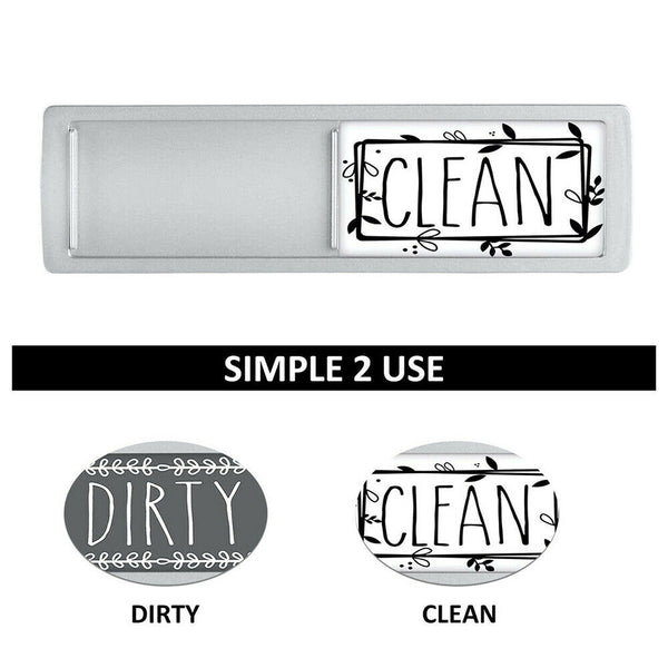 Clean Dirty Dishwasher Magnet Indicator Sign Non-Scratch Simple Sliding Kitchen