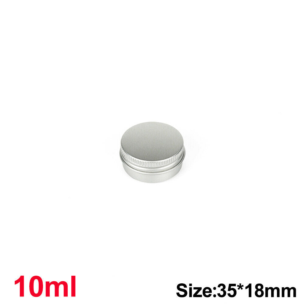 50/100pcs Durable Silver Aluminum Cosmetic Pot Lip Balm Jar Containers Empty Tin