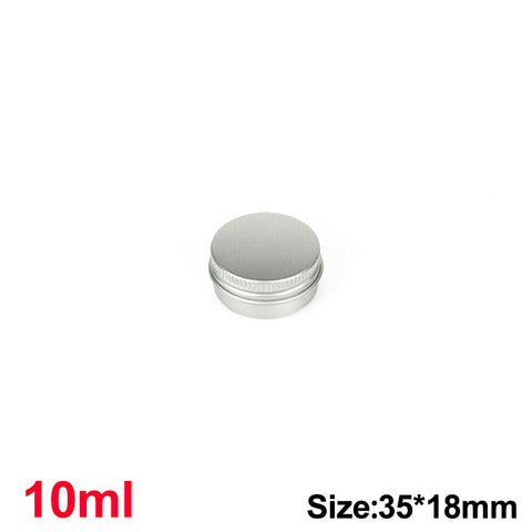 50/100pcs Durable Silver Aluminum Cosmetic Pot Lip Balm Jar Containers Empty Tin