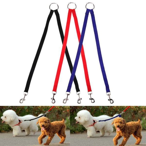 Duplex Double Dog Coupler Twin Dual Lead 2 Way Two Pet Dogs Walking Safety Leash