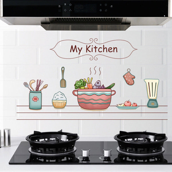 Kitchen Desk Home Decor Transparent Backsplash Waterproof Oil Proof Wall Sticker