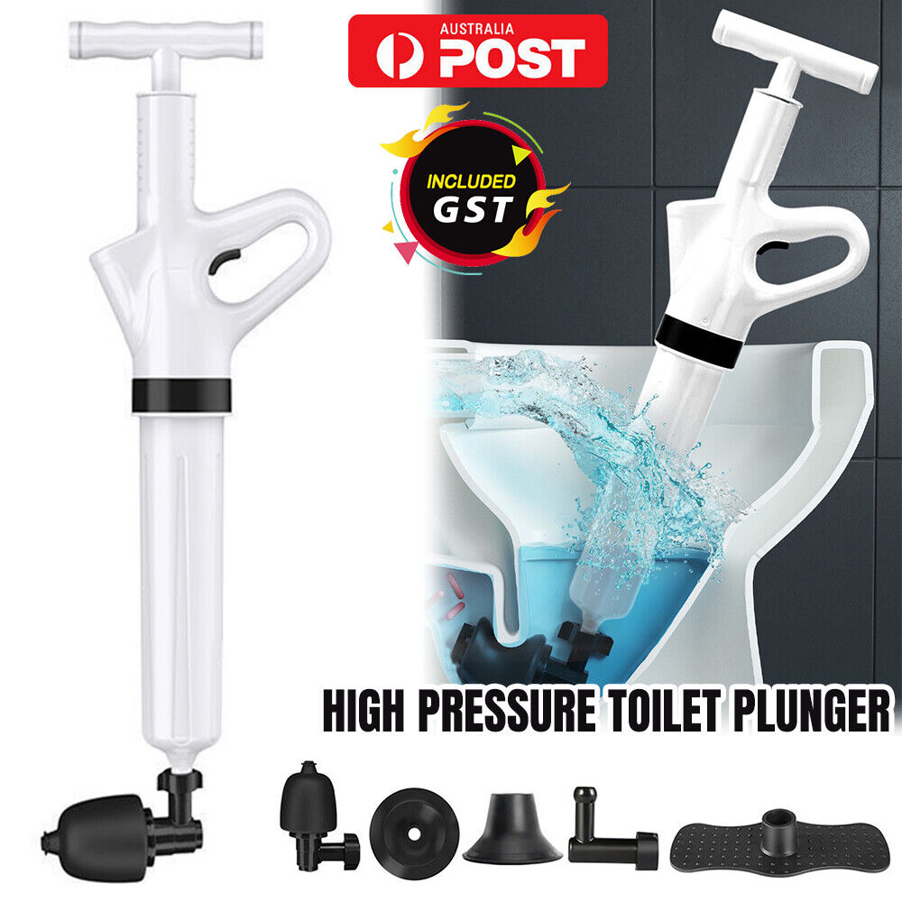 Toilet Plunger Air High Pressure Drain Blaster Manual Pump Sink Pipe Cleaner AU