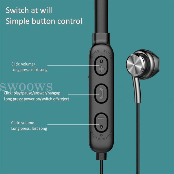 Sweatproof Wireless Bluetooth 5.0 Earphones Headphones Sport Gym Running Hiking