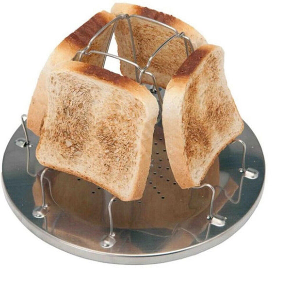 4 Slice Camping Bread Toast Tray Gas Stoves Cooker Outdoor BBQ Toaster Rack AU
