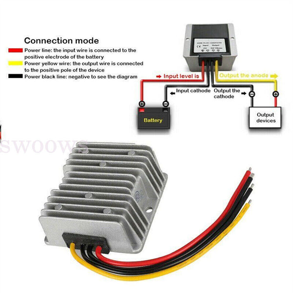 Waterproof DC 24V to DC 12V 20A 240W Step Down DC/DC Power Converter Regulator