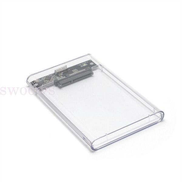 Hard Drive Enclosure USB 3.0 To SATA 2.5" External HDD SSD Case Disk TRANSPARENT