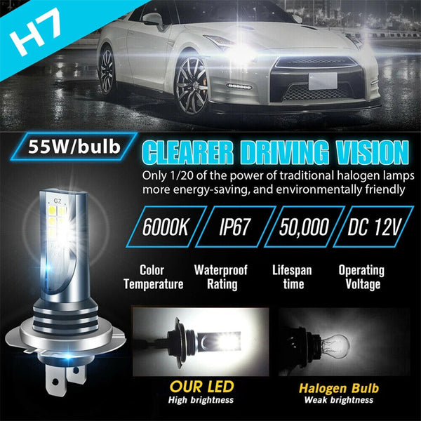 x4 H7 LED Headlight Bulb High Low Beam 110W 30000LM Super Bright 6000K White AU