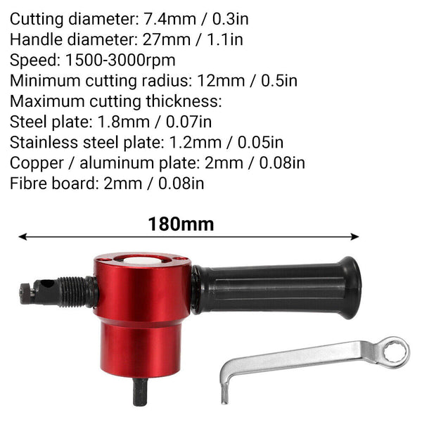 2-Head Electric Sheet Metal Cutting Nibbler Saw Cutter Drill Attachment AU STOCK