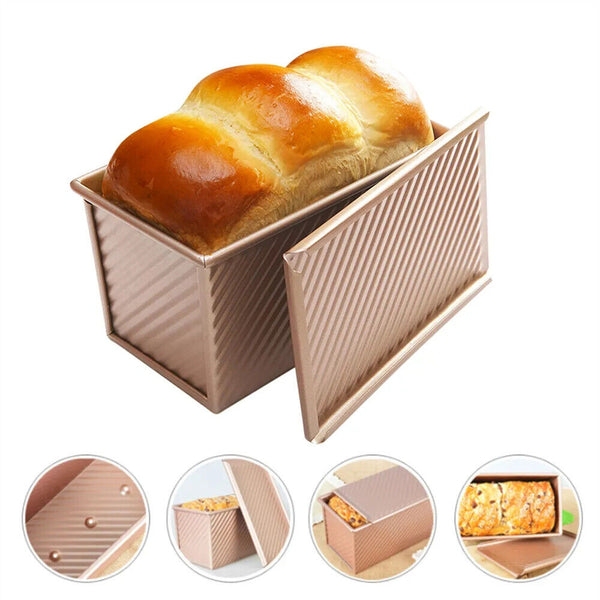 Non-stick Toast Box Loaf Bread Tin Pan Mold With Lid Kitchen Baking Tool AU