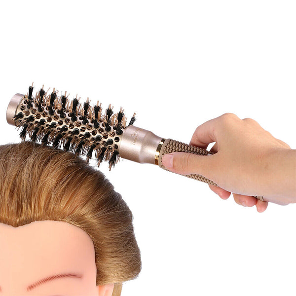 Thermal Ceramic Ionic Round Barrel Hair Brush Comb with Boar Bristle Salon Brush