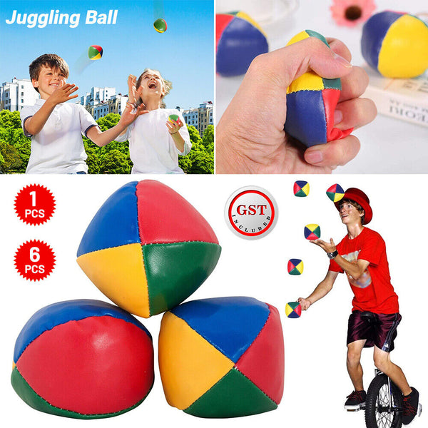 1/6/12x Juggling Balls Kids Toy Set Ball Bag for Magic Circus Juggling Balls AU