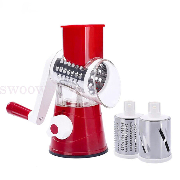 Kitchen Vegetable Fruit Slicer Cutter Shredder Food Manual Rotary Grater Chopper