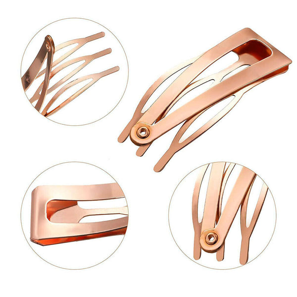 10-50 Double-grip Hair Clips Metal Snap Barrettes Hair Styling Tool Women Girls