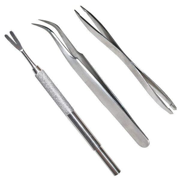 3pcs Pet Cat Dog Tick Remover Tool Stainless Steel Fleas Tweezers Clip Kit Set