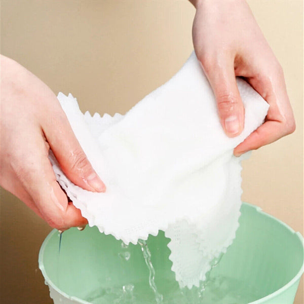 1-100PC Fish Scale Cleaning Duster Gloves Soft White For Window Glass Floor Desk