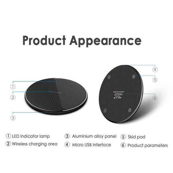 Qi Wireless Charger Pad For iPhone 13 12 11 Pro Max Samsung S21 S20