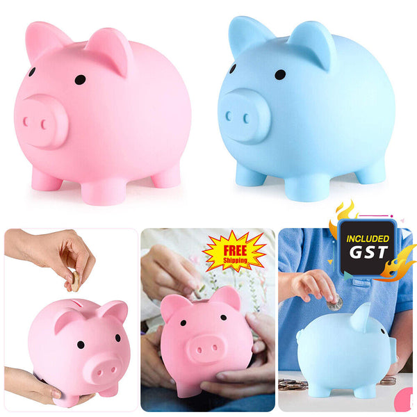 Pig Piggy Bank Coin Openable Money Save Box Soft Plastic Toy Kids Gift Cash Box