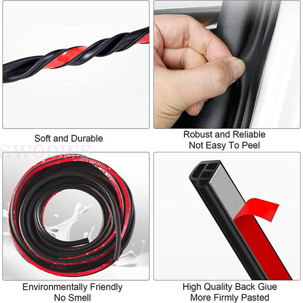 Universal Soundproof Car Door Edge Trim Moulding Seal Strip Rubber Weatherstrip