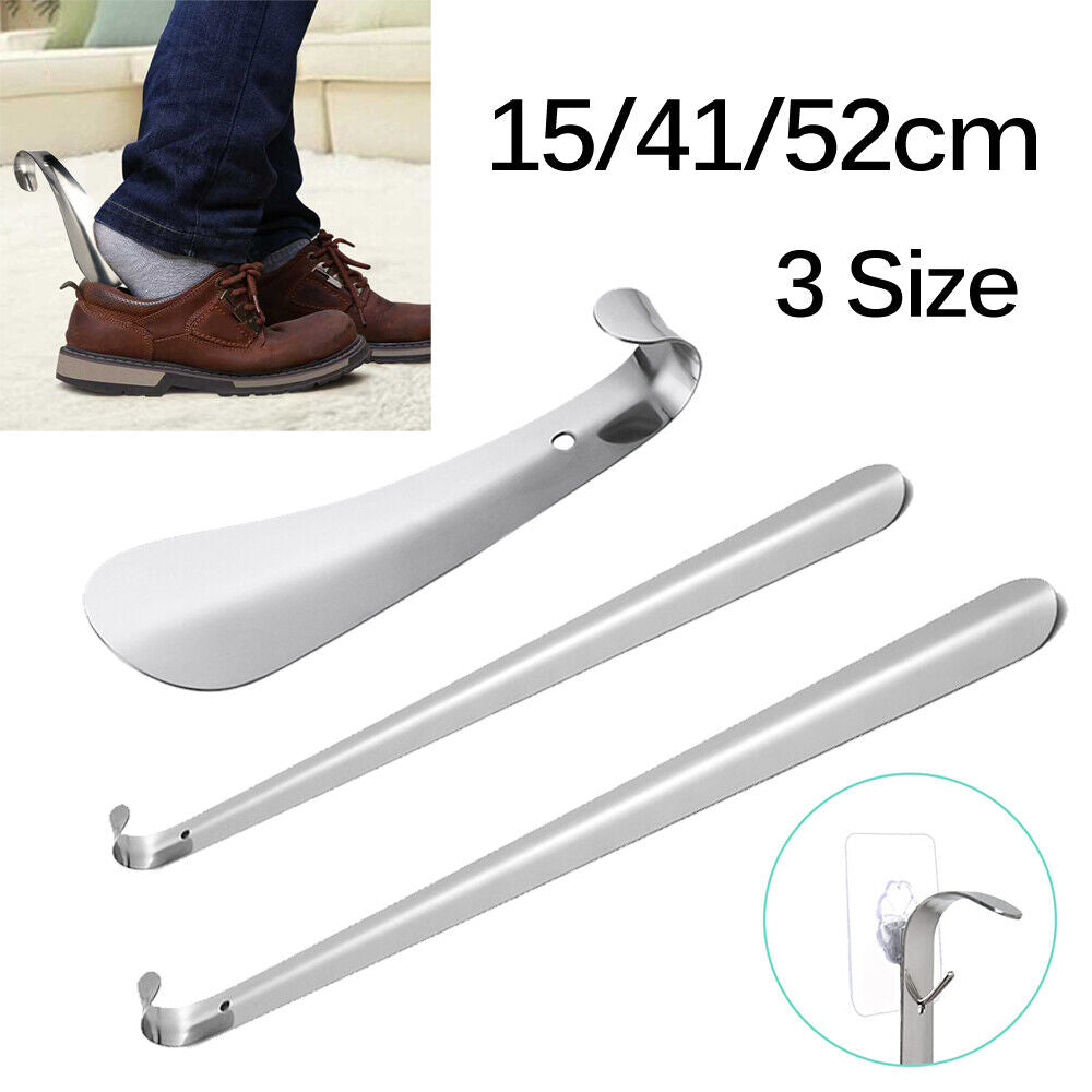 Shoe Helper Easy Sturdy Shoe Horn Long Metal Handle Slip Aid Shoehorn