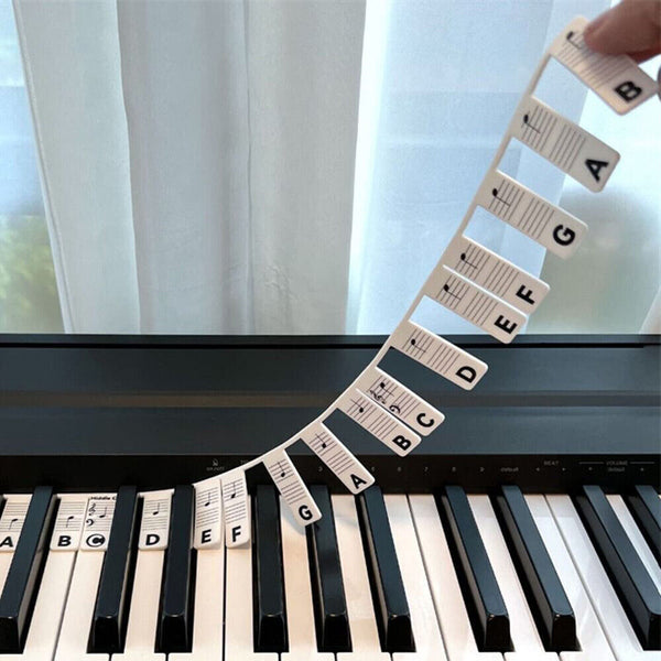 Removable Piano Keyboard Note Labels Reusable Silicone Piano Stickers 88 Keys