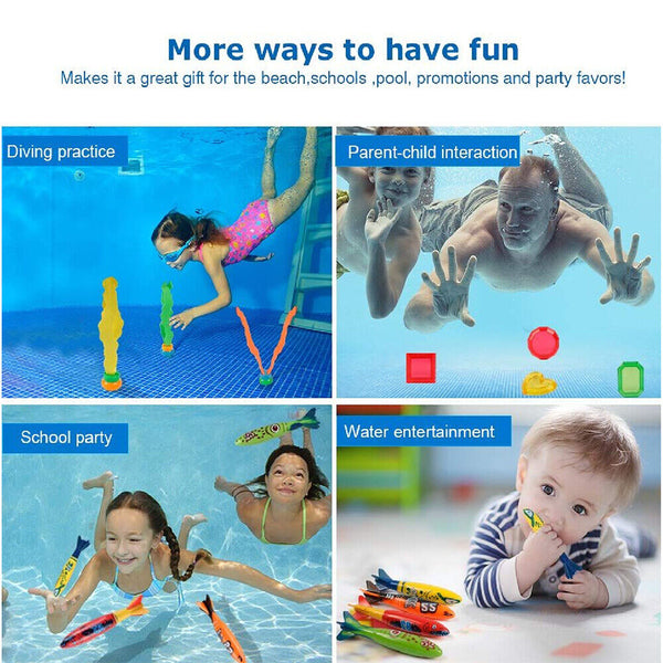 Underwater Swim Pool Diving Toys Summer Swimming Dive Toy Sets Water RIng Sticks