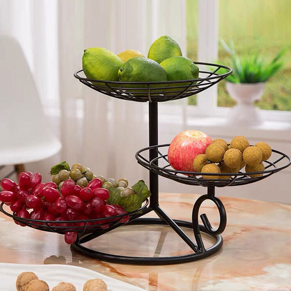 3 Tier Metal Fruit Vegetable Basket Bowl Holder Stand Storage Kitchen Decorative