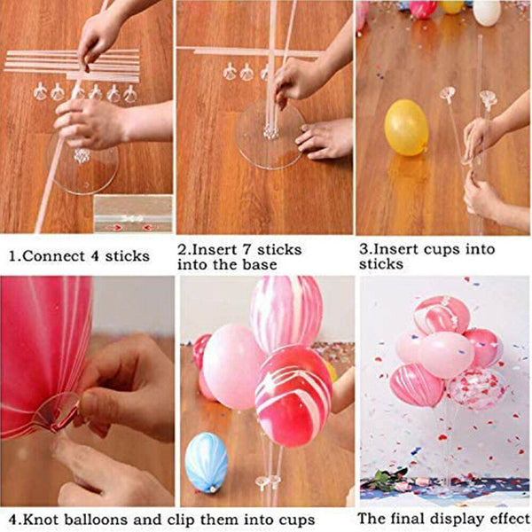 3/6/12 Set 70 cm Balloon Column Set Upright Base Stand Holder Wedding Party Deco