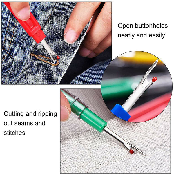 4PCS Stitch Unpicker Seam Ripper Thread Cutter Plastic Handle Craft Sewing Tool