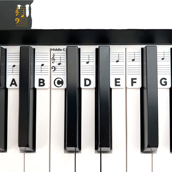 Removable Piano Keyboard Note Labels Reusable Silicone Piano Stickers 88 Keys