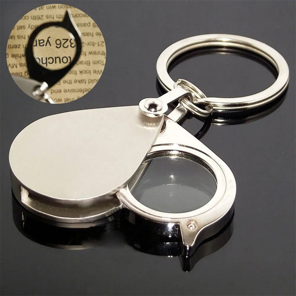 Portable 15X Folding Key Ring Mini Magnifier Key Chain Magnifying Glass Loupe AU