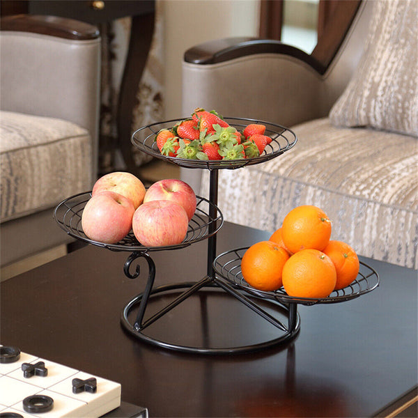 3 Tier Metal Fruit Vegetable Basket Bowl Holder Stand Storage Kitchen Decorative