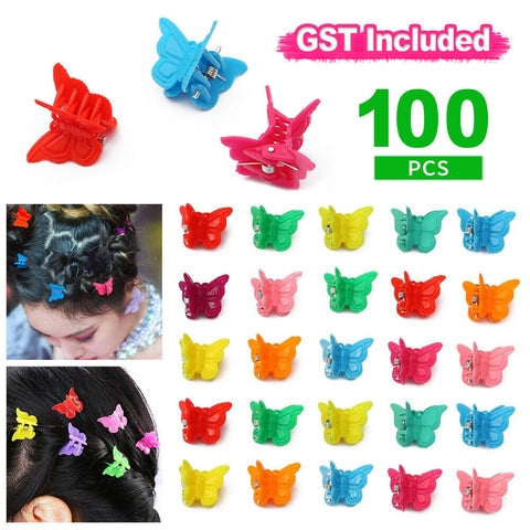 100pcs Butterfly Mini Hair Clips Hair Jaw Hair Styling Claws Barrettes Kids Girl