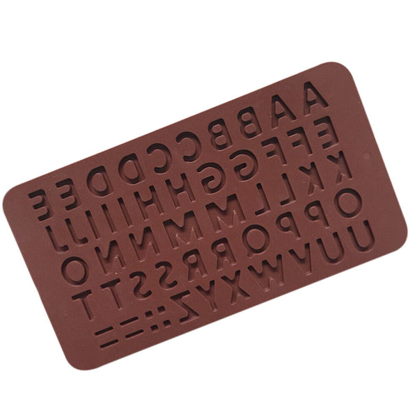 Alphabet Letters Chocolate Mold Ice Tray Silicone Cake Icing Fondant Mould AU