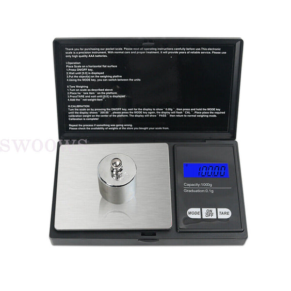 1000g/0.1g Gram Mini Pocket Electronic LCD Digital Weighing Scales Gold Jewelry