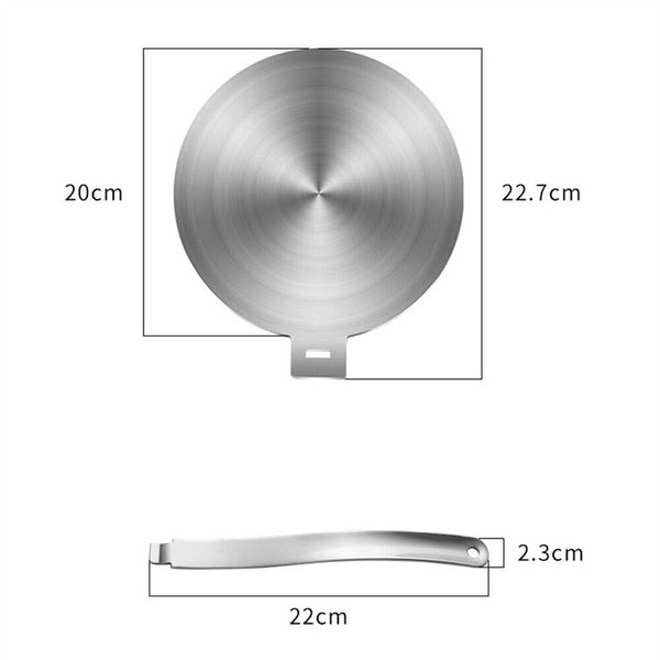 20cm Stainless Steel Induction Plate Cook Top Converter Heat Interface Disc AU