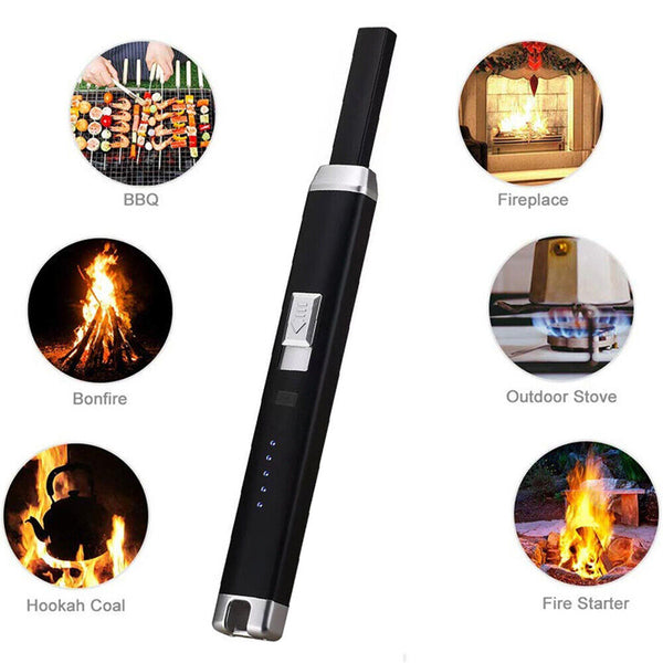 Electronic USB Rechargeable Pulse Arc Candle Lighter Kitchen Camping Stove BBQ