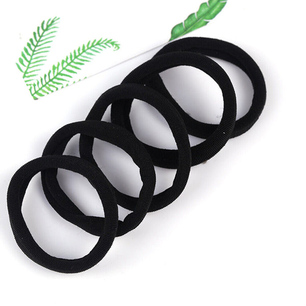 50x Women Girls Hair Band Ties Rope Ring Elastic Hairband Ponytail Holder Black