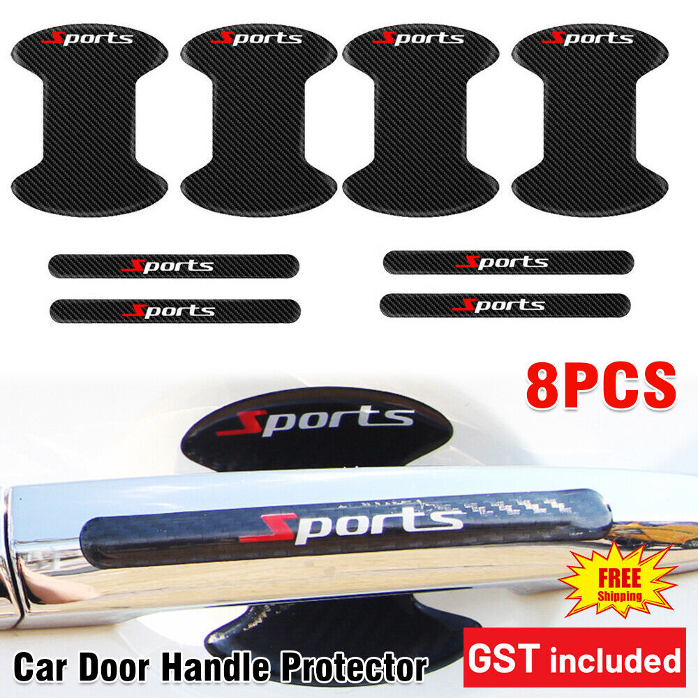 8pcs Car Door Handle Bowl Sticker Protector Anti Scratch Cover Accessories Black