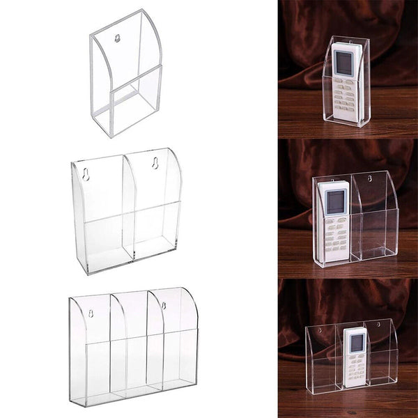 TV Remote Control Holder Wall Mount Clear Acrylic Organizer Stand Box Storage AU