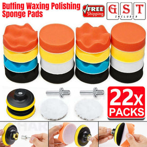 22pcs Buffing Waxing Polishing Sponge Pads Kit Set For Car Polisher Clean Drill