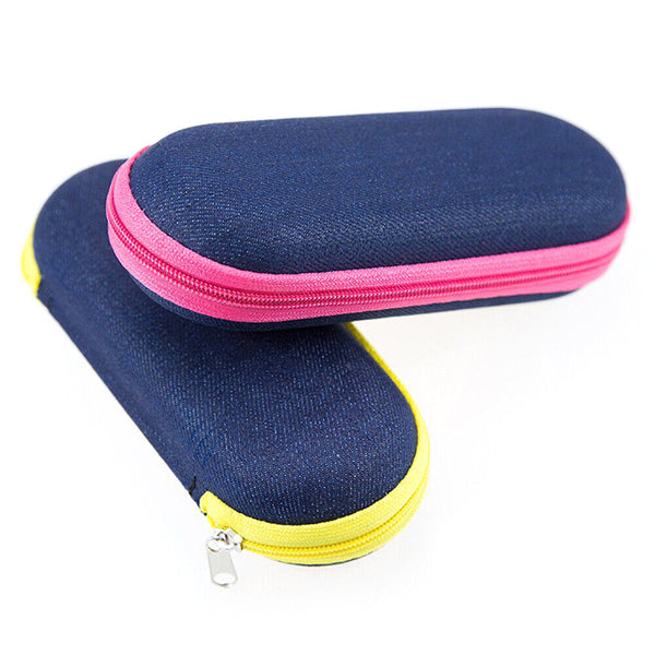 1-5pcs Portable Zipper Eye Glass Sunglasses Shell Hard Case Protector