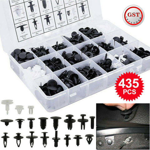 435pcs Car Bumper Door Push Pin Fastener Rivet Trim Panel Clips+5 Removal Tools