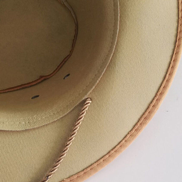 Cowboy Hat Unisex Faux Leather Sunhat Wild Brim Panama Hat Visor Hats Fashion AU