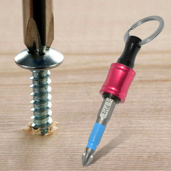 7PC Hex Shank Screwdriver Bit Holder Extension Bar Tough Keychain Driver Keyring