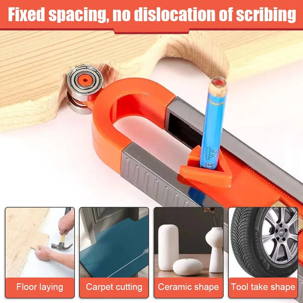 Profile Scribing Contour Gauge Ruler with Lock Precise Carpenter Measuring Tool