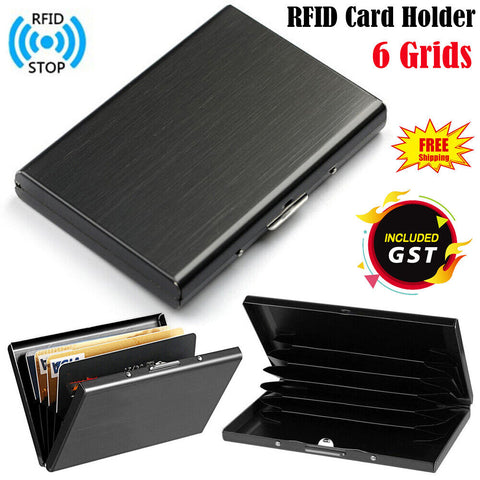 RFID Blocking Stainless Slim Wallet ID Credit Card Holder Case Protector Purse