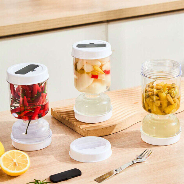 Pickle Jar Hourglass Can Dry Wet Separation Flip Airtight Food Storage Container