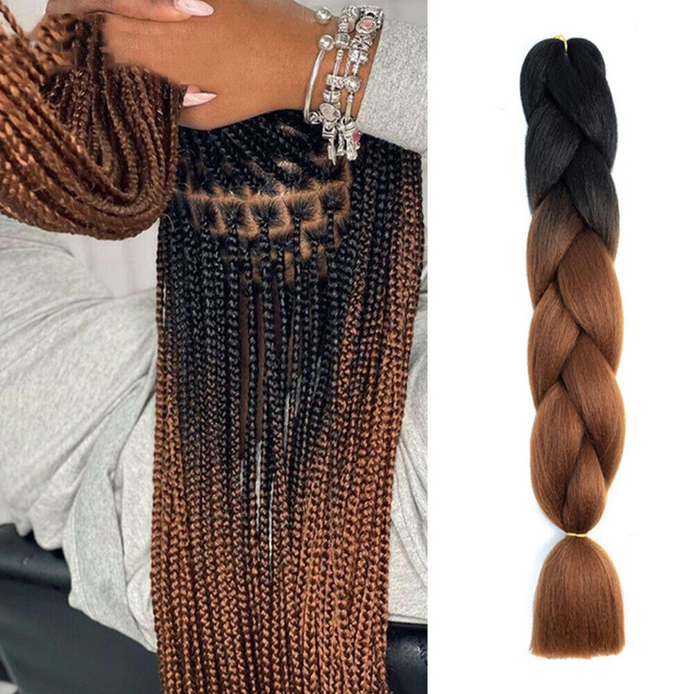 Women Coloured Jumbo Braiding Hair Extensions Braids Twist Hight Temperature