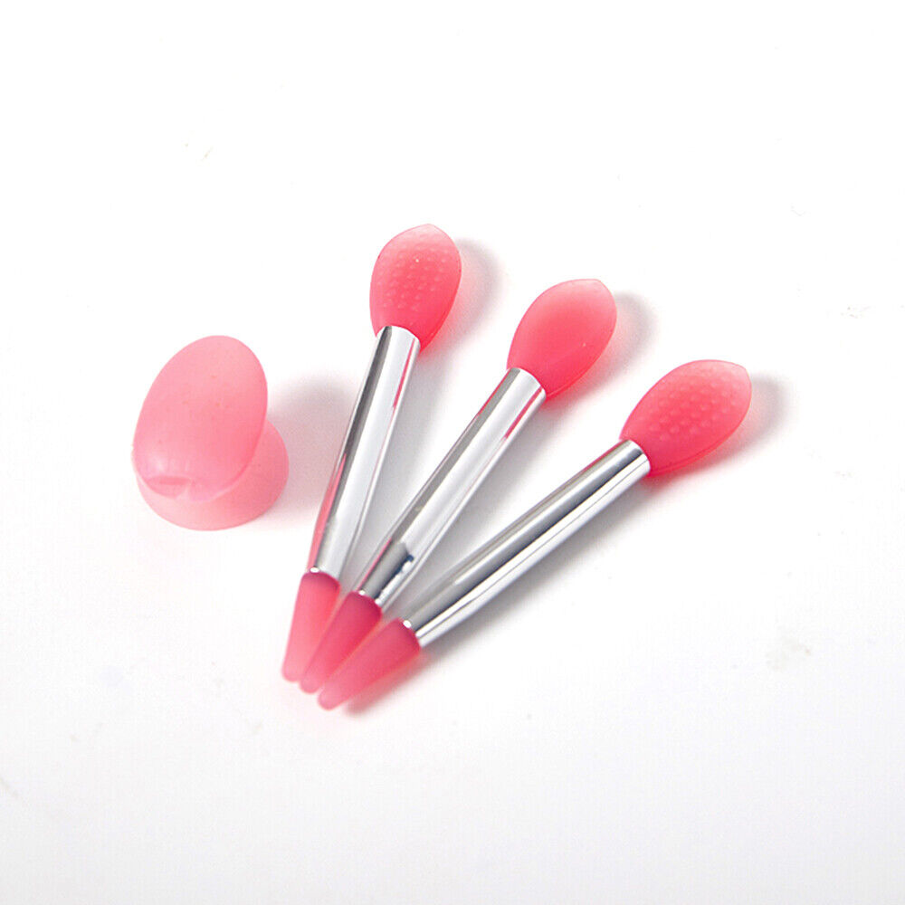 3PCS Silicone Lip Balms Lip Mask Brush with Sucker Dust Cover Makeup Applicator