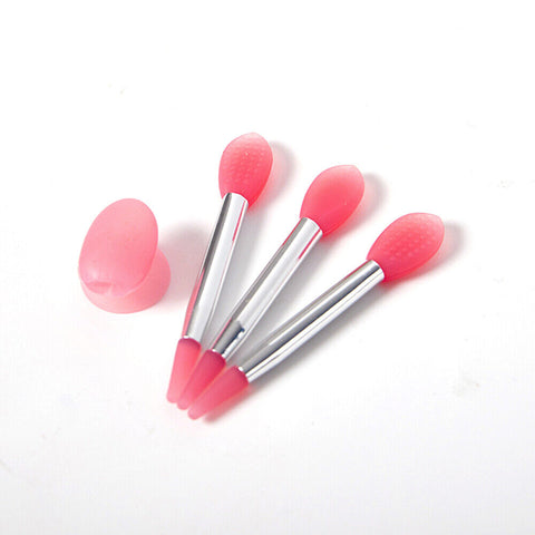 3PCS Silicone Lip Balms Lip Mask Brush with Sucker Dust Cover Makeup Applicator